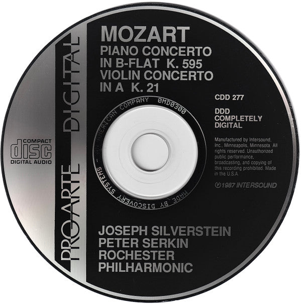 Peter Serkin, Rochester Philharmonic Orchestra, Joseph Silverstein : Mozart - Violin Concerto No.5, Piano Concerto No.27 (CD, Album)