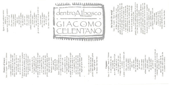 Giacomo Celentano : Dentro Al Bosco (CD, Album)