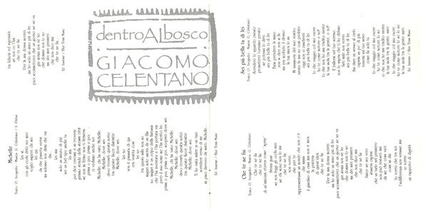 Giacomo Celentano : Dentro Al Bosco (CD, Album)