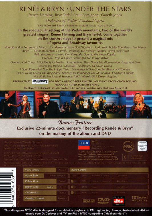 Renée Fleming, Bryn Terfel, Paul Gemignani, Gareth Jones (6), The Welsh National Opera Orchestra : Under The Stars (DVD-V, NTSC)