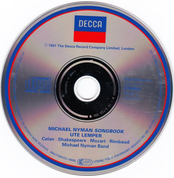 Michael Nyman - Ute Lemper : Songbook (CD, Album)