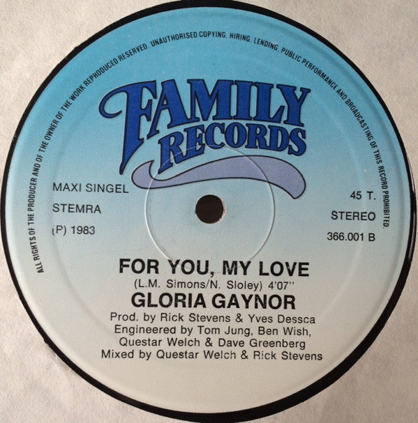 Gloria Gaynor : Stop In The Name Of Love (12", Maxi)