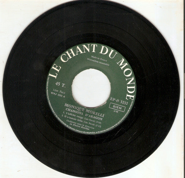 Monique Morelli : Chansons D'Aragon (7", EP)