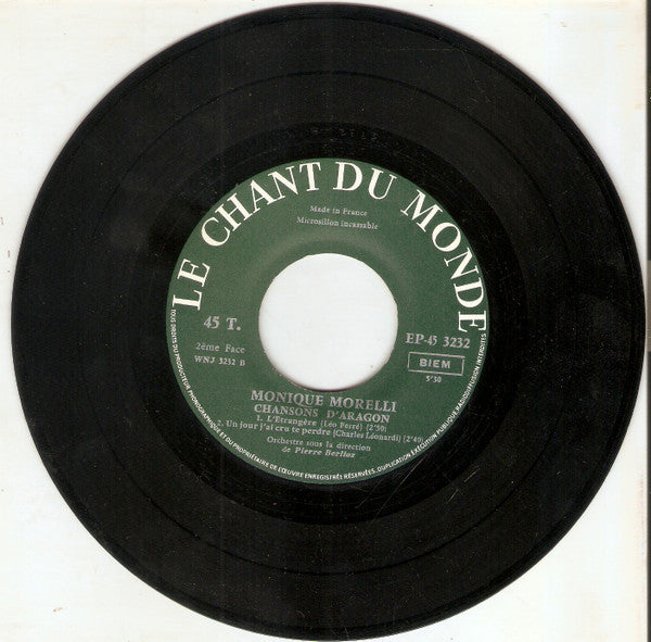 Monique Morelli : Chansons D'Aragon (7", EP)