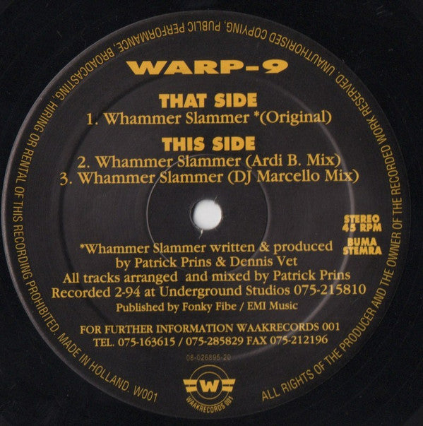 Warp 9 (2) : Whammer Slammer (12")