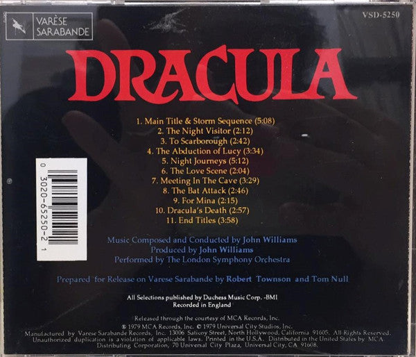 John Williams (4) : Dracula (Original Motion Picture Soundtrack) (CD, Album, RE)