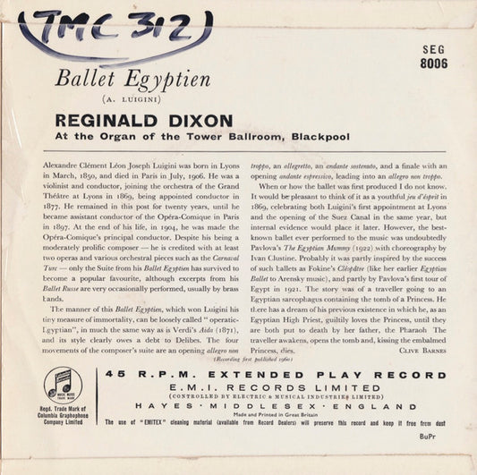 Reginald Dixon : Ballet Egyptien (7", EP, Mono)