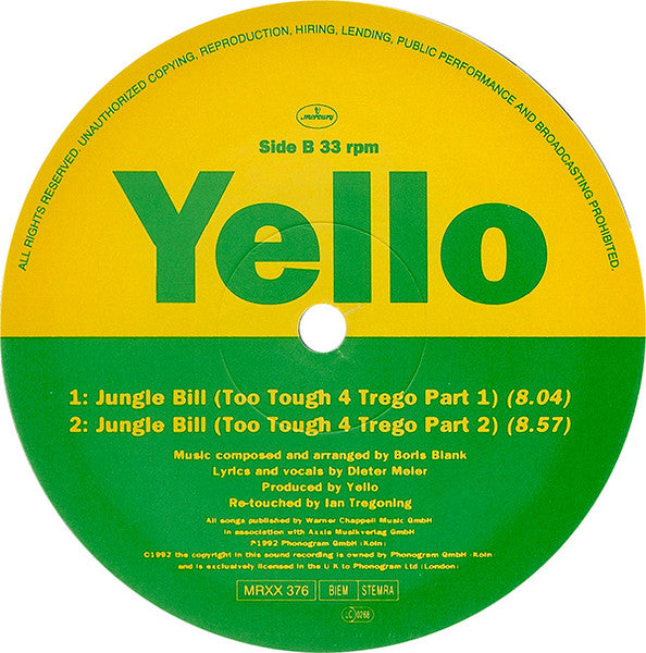 Yello : Jungle Bill (The Andrew Weatherall Mixes) (12", Single, Ltd)