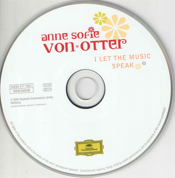 Anne Sofie Von Otter : I Let The Music Speak (CD, Album)