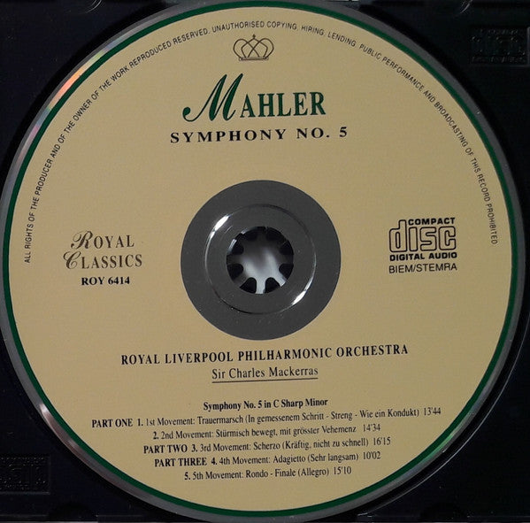 Gustav Mahler, Royal Liverpool Philharmonic Orchestra, Sir Charles Mackerras : Symphony No. 5 (CD, Comp)