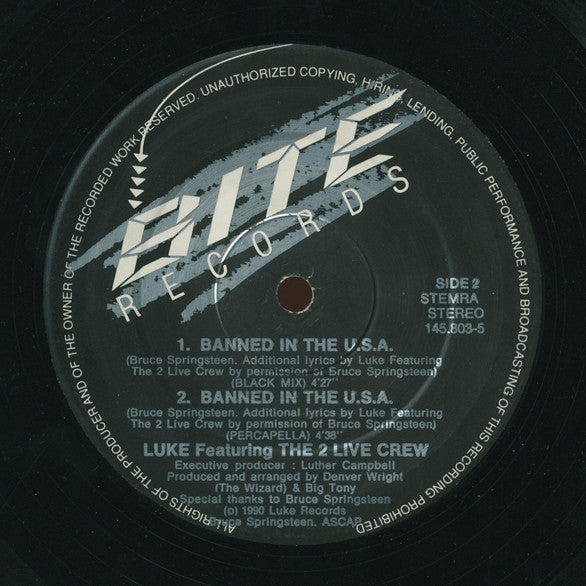 Luke Featuring The 2 Live Crew : Banned In The USA (12", Maxi)