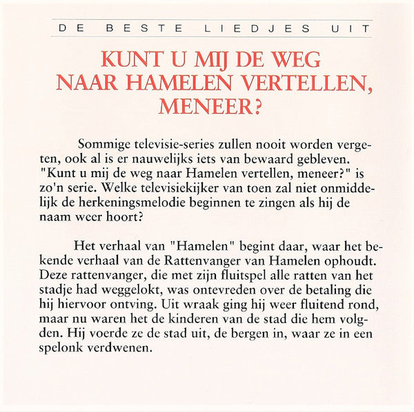Hamelen : De Beste Liedjes Uit "Kunt U Mij De Weg Naar Hamelen Vertellen, Meneer?" (CD, Comp, RE)