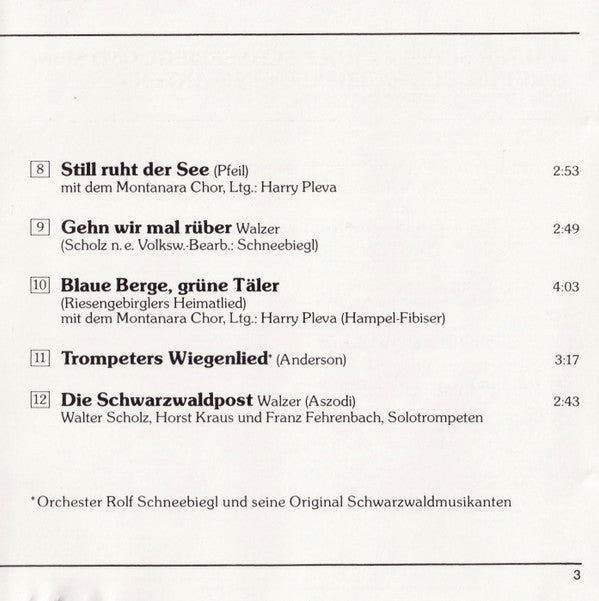 Walter Scholz, Rolf Schneebiegl Und Seine Original Schwarzwaldmusikanten : Ich Bin So Gern Daheim (CD, Comp, RE)