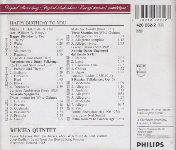 Reicha Quintet : Happy Birthday (CD)