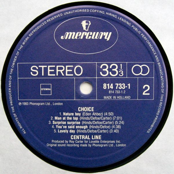 Central Line : Choice (LP, Album)