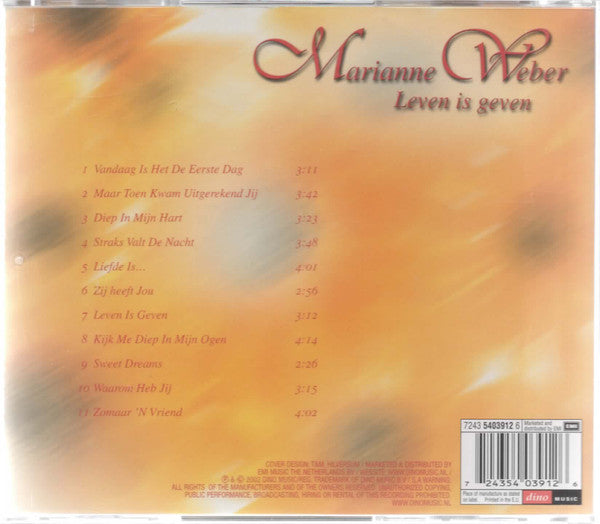 Marianne Weber : Leven Is Geven (CD, Album, Comp)