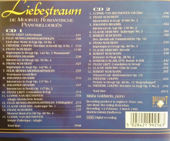 Various, Misha Goldstein : Liebestraum - De Mooiste Romantische Pianomelodieën (2xCD)
