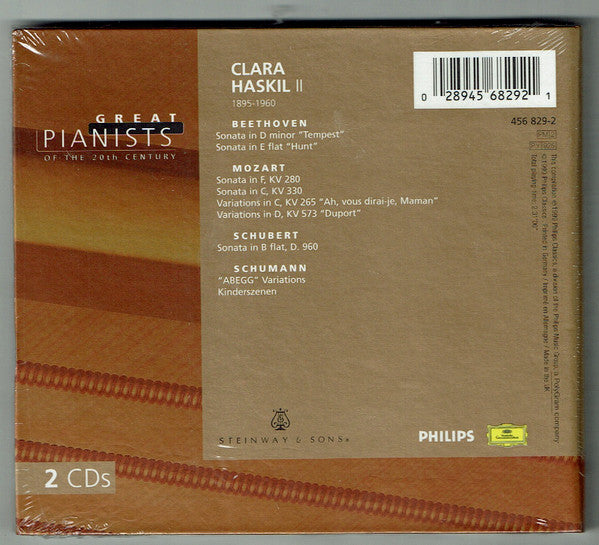 Clara Haskil, Wolfgang Amadeus Mozart, Ludwig van Beethoven, Franz Schubert, Robert Schumann : Clara Haskil II (2xCD, Comp)