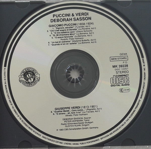Deborah Sasson, Peter Hofmann, Giacomo Puccini & Giuseppe Verdi, Radio-Sinfonieorchester Stuttgart, Gustav Kuhn : Favorite Arias And Love Duets = Die Schönsten Arien Und Liebesduette = Les Plus Beaux Arias Et Duo D'amour (CD, Album)