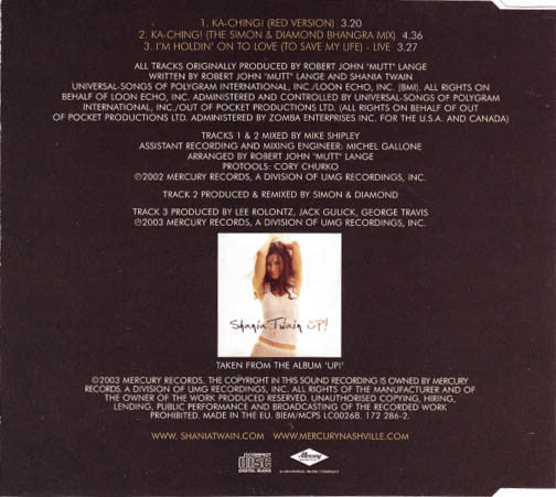 Shania Twain : Ka-Ching! (CD, Single)