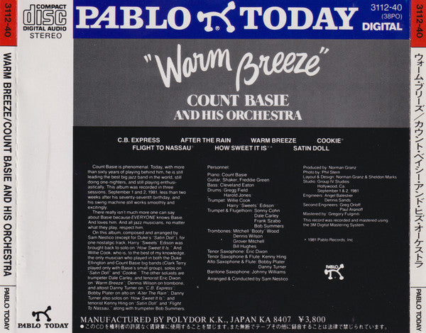 Count Basie Orchestra : Warm Breeze = ウォーム・ブリーズ (CD, Album, RE)