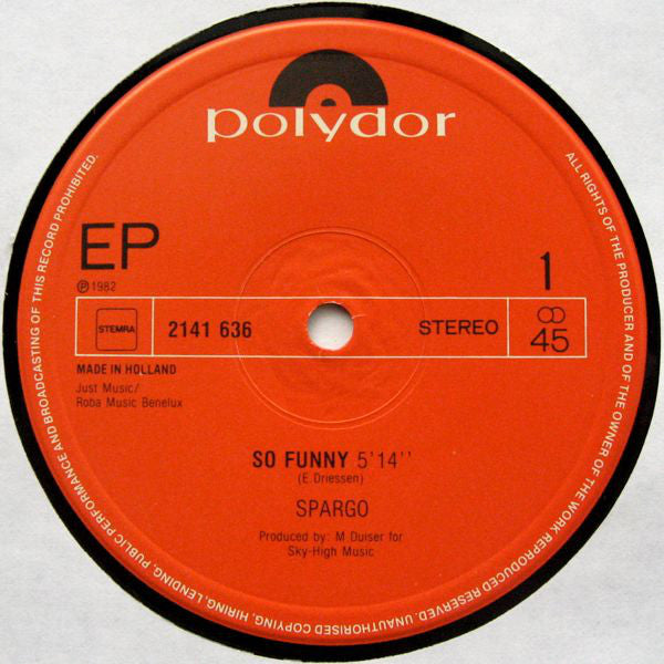 Spargo : So Funny (Special Maxi Version) (12", EP, Maxi)