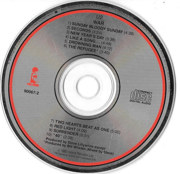 U2 : War (CD, Album, RE, JVC)