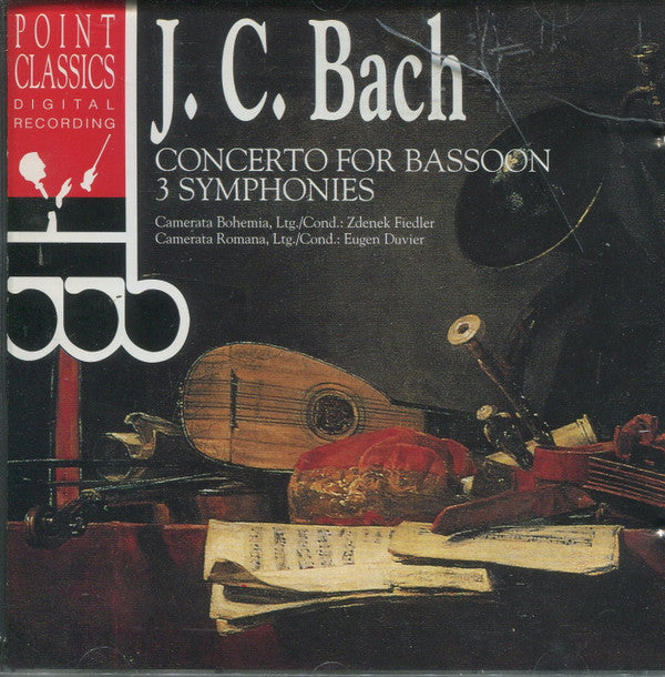 Johann Christian Bach, Camerata Bohemia Ltg./Cond.: Zdenek Fiedler, Camerata Romana Ltg./Cond.: Eugen Duvier : Concerto For Bassoon - 3 Symphonies (CD)