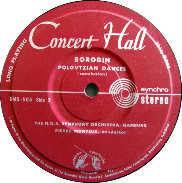 Alexander Borodin - NDR Sinfonieorchester, Pierre Monteux : Polowetzer Tänze (7", Red)