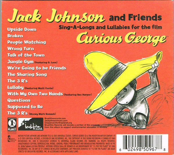 Jack Johnson And Friends Of Jack Johnson : Sing-A-Longs And Lullabies For The Film Curious George (CD, Album, Dig)