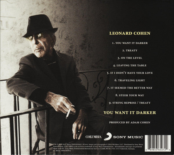 Leonard Cohen : You Want It Darker (CD, Album, Dig)