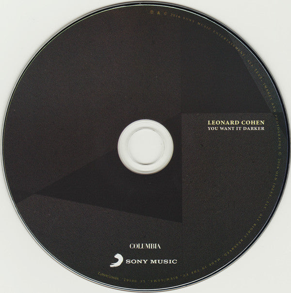 Leonard Cohen : You Want It Darker (CD, Album, Dig)