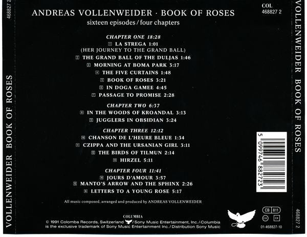 Andreas Vollenweider : Book Of Roses (Sixteen Episodes / Four Chapters) (CD, Album)