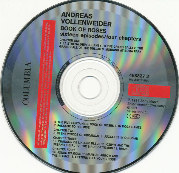 Andreas Vollenweider : Book Of Roses (Sixteen Episodes / Four Chapters) (CD, Album)
