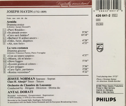 Joseph Haydn, Jessye Norman, Orchestre De Chambre De Lausanne, Antal Dorati : Arias (CD, Comp, RM)