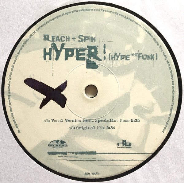 Reach & Spin : Hyper! (Hype The Funk) (12")