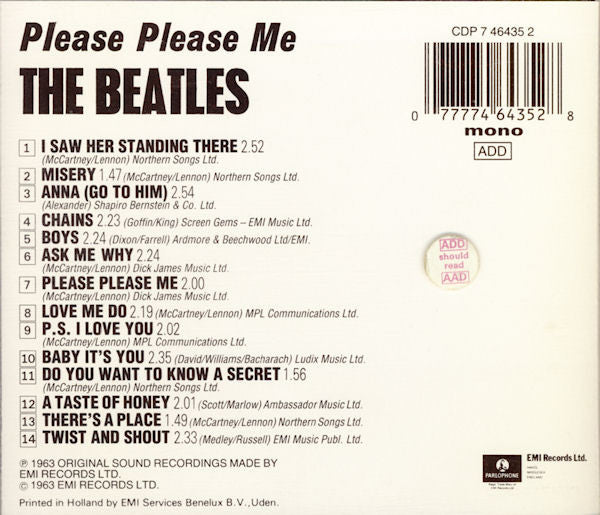 The Beatles : Please Please Me (CD, Album, Mono, RE)