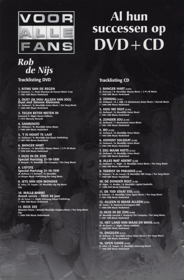 Rob de Nijs : Voor Alle Fans (CD, Comp, Copy Prot. + DVD, Comp)