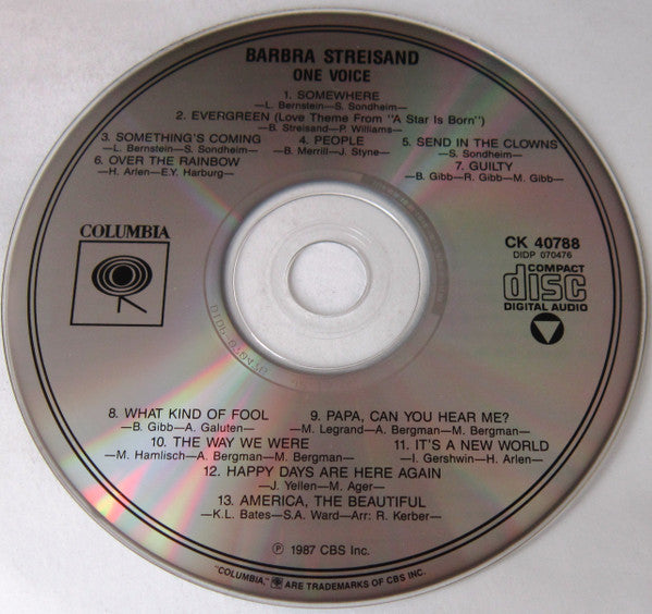 Barbra Streisand : One Voice (CD, Album)