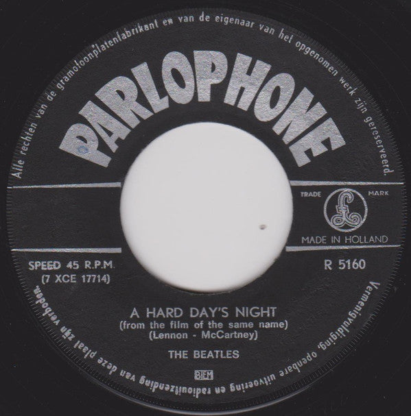 The Beatles : A Hard Day's Night / Things We Said Today (7", Single, Mono, Red)