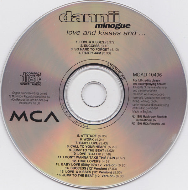 Dannii Minogue : Love And Kisses And... (CD, Album, RE)
