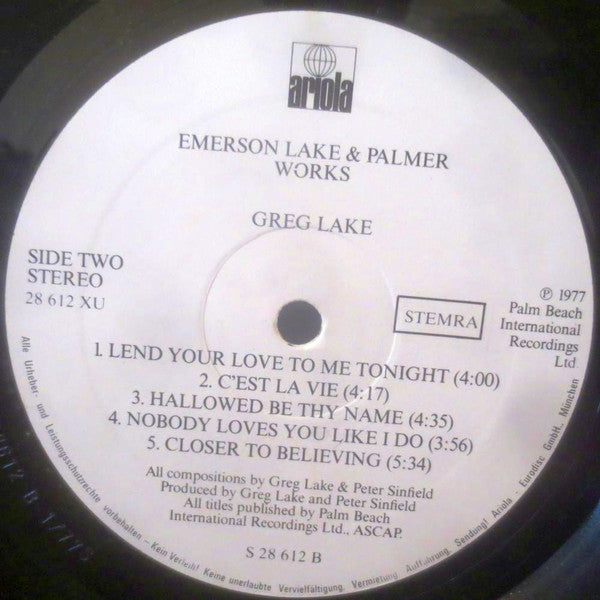 Emerson, Lake & Palmer : Works (Volume 1) (2xLP, Album)