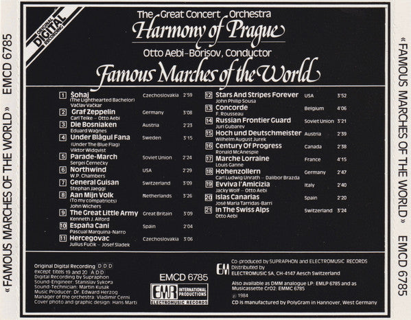 Komorní Harmonie, Otto Aebi : Famous Marches Of The World (CD)