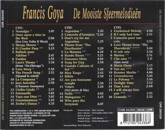 Francis Goya : De Mooiste Sfeermelodieën (3xCD, Comp)