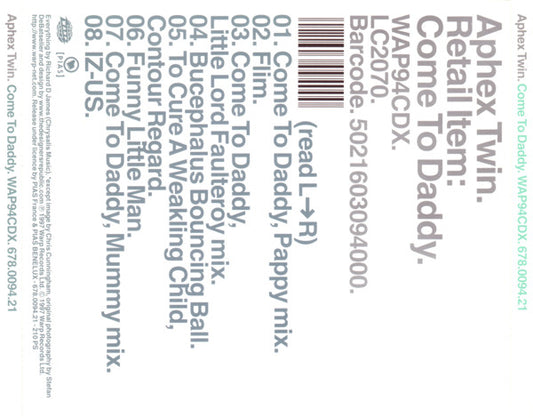 Aphex Twin : Come To Daddy (CD, EP)
