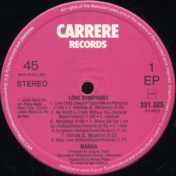 Marga Scheide : Love Symphony (12")