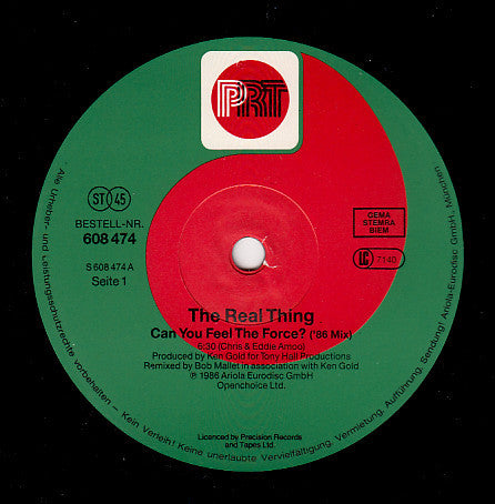The Real Thing : Can You Feel The Force ('86 Mix) (12", Maxi)