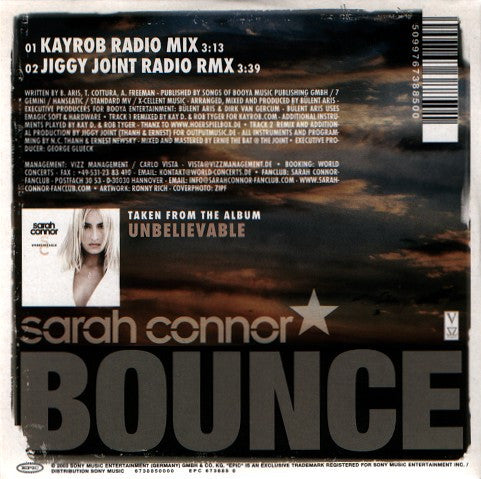 Sarah Connor : Bounce (CD, Single, Car)