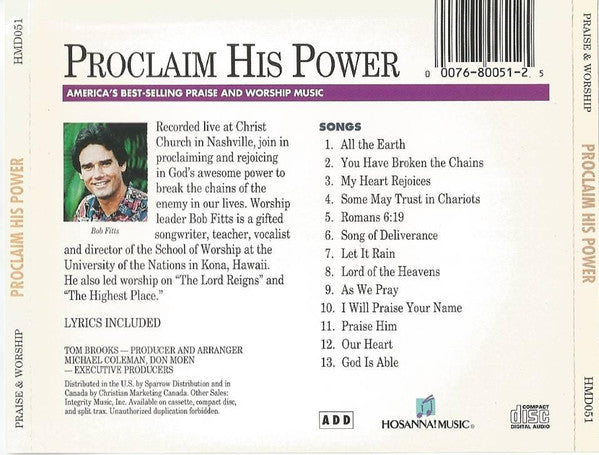Bob Fitts : Proclaim His Power (CD)