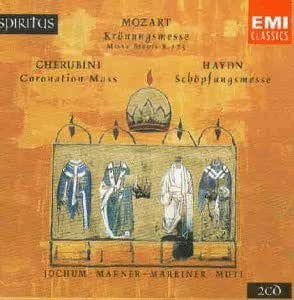 Eugen Jochum, Hans Günther Marner, Sir Neville Marriner, Riccardo Muti : Mozart: Krönungsmesse, Missa Brevis K.275 - Cherubini: Coronation Mass - Haydn: Schöpfungsmesse (2xCD, Comp)